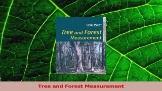 PDF Download  Tree and Forest Measurement Read Full Ebook