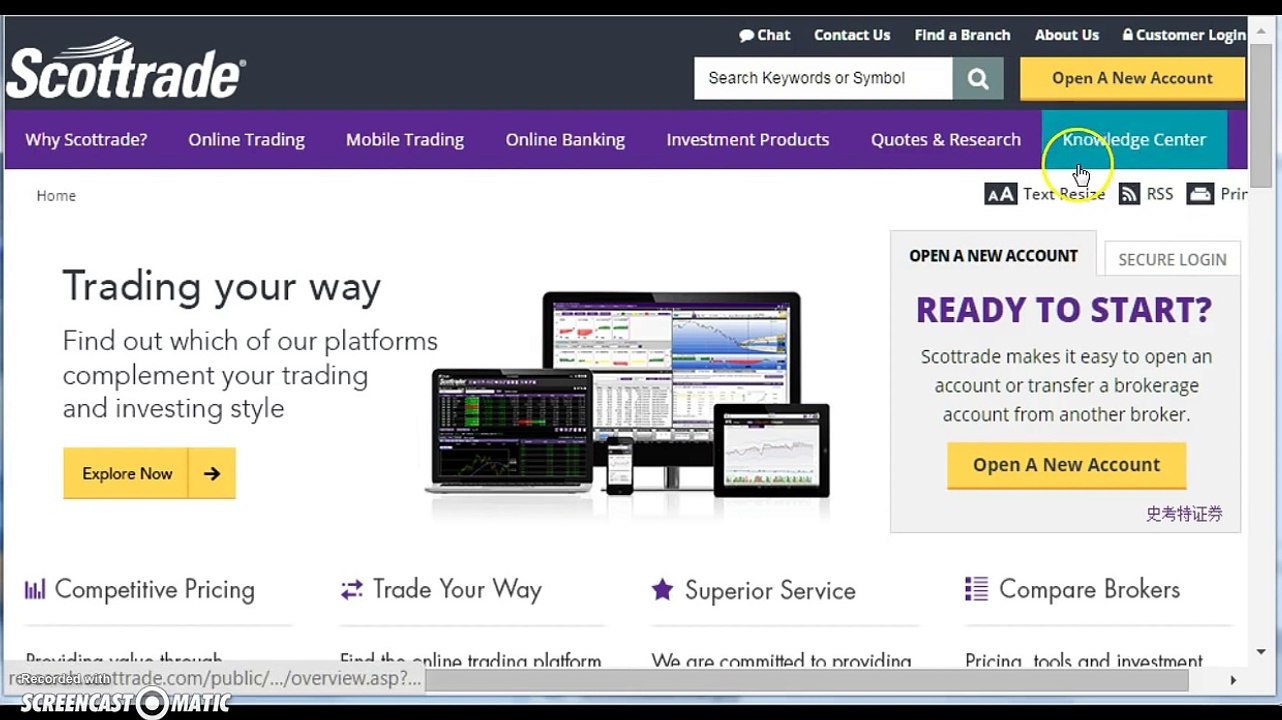 Access Scottrade online tools