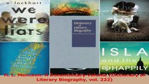 PDF Download  H L Mencken A Documentary Volume Dictionary of Literary Biography vol 222 Download Online