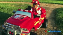 FIRE TRUCK FOR KIDS POWER WHEELS RIDE ON Paw Patrol Video Marshall Put out Fire Egg Surprise Toys