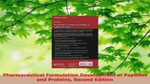 Read  Pharmaceutical Formulation Development of Peptides and Proteins Second Edition PDF Free