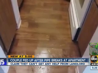 Couple fed up after pipe breaks at apartment