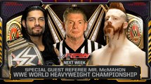 Reigns vs. Sheamus - Mr. McMahon Guest Ref. for WWE World Heavyweight Title- WWE Raw, Jan. 4, 2015