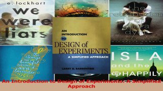 PDF Download  An Introduction to Design of Experiments A Simplified Approach PDF Full Ebook