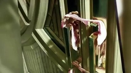 du bacon cru sur les poignées des portes d'entrée de la mosquée