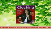 Read  Clothing Fashion Fabrics  Construction Student Text PDF Free