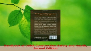 Download  Handbook of OSHA Construction Safety and Health Second Edition PDF Online