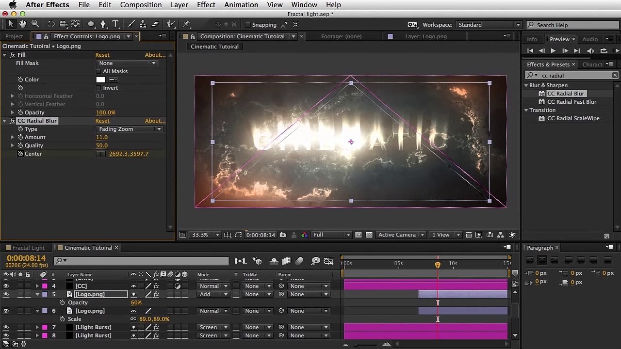 Adobe After Effects - Dramatic Intro Tutorial - Radial Blur Finale