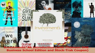 PDF Download  Investments An Introduction with Thomson ONE  Business School Edition and StockTrak Read Full Ebook