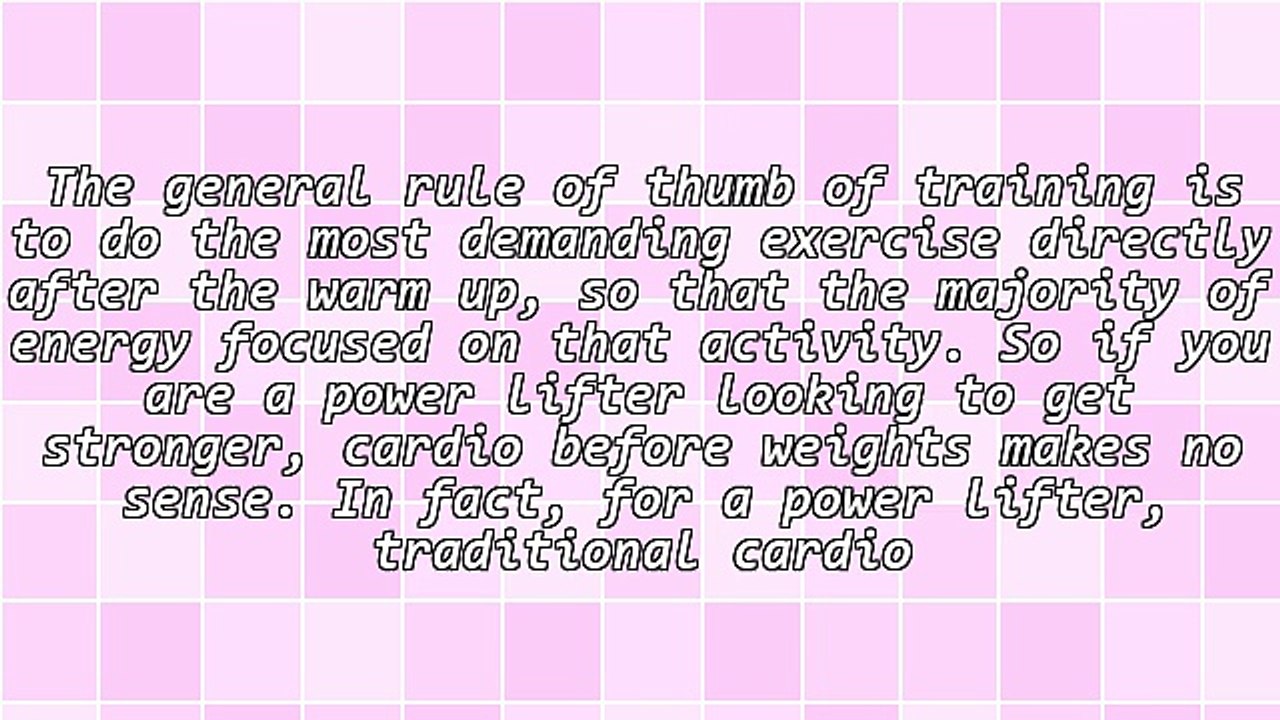 Which Should Be Done First - Cardio or Weights?
