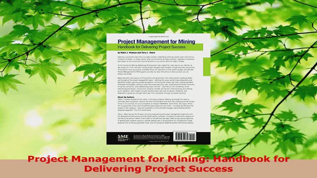 Download Project Management for Mining Handbook for Delivering Project Success PDF Free