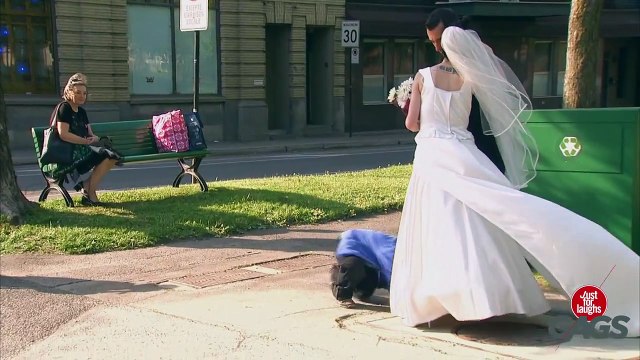 Kid Disappears Under Wedding Dress