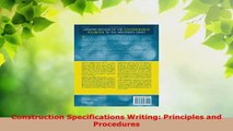 Read  Construction Specifications Writing Principles and Procedures Ebook Free