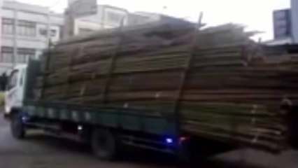 Drop Thousands of Bamboo From Truck in a Minute - Smart Truck Driver