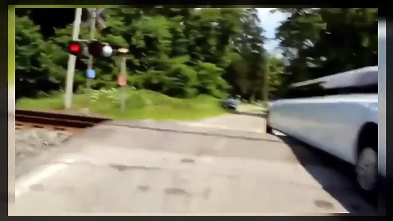 An Expensive Limo Hits by Train That Coming with Full Speed