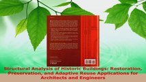 PDF Download  Structural Analysis of Historic Buildings Restoration Preservation and Adaptive Reuse PDF Full Ebook