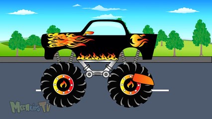 Police Truck Vs Black Truck - Video For Kids - Mega Kids Tv