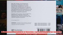 A Frequency Dictionary of Russian core vocabulary for learners Routledge Frequency