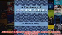 A Dictionary of Japanese Artists Painting Sculpture Ceramics Prints Lacquer