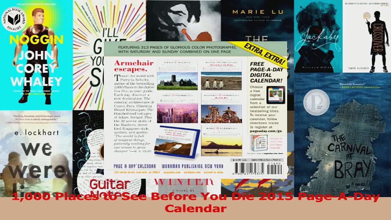 PDF Download  1000 Places to See Before You Die 2015 PageADay Calendar Download Online