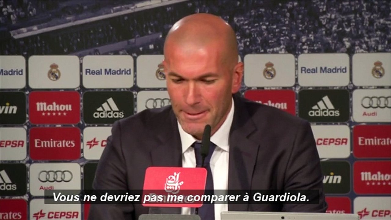 Zidane ne veut pas être comparé à Pep Guardiola
