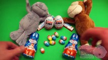Kinder Surprise Egg Party. Opening 2 Stuffed Animal Kinder Surprise Boxes