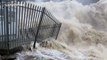 Powerful floodwater rushes over dam in Scotland