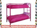 Florida Contemporary Modern Metal 3ft Single Bunk Bed Strong Alloy Frame in Pretty Princess