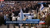 B. Netanyahu denies offensive remarks in Rabin's funeral