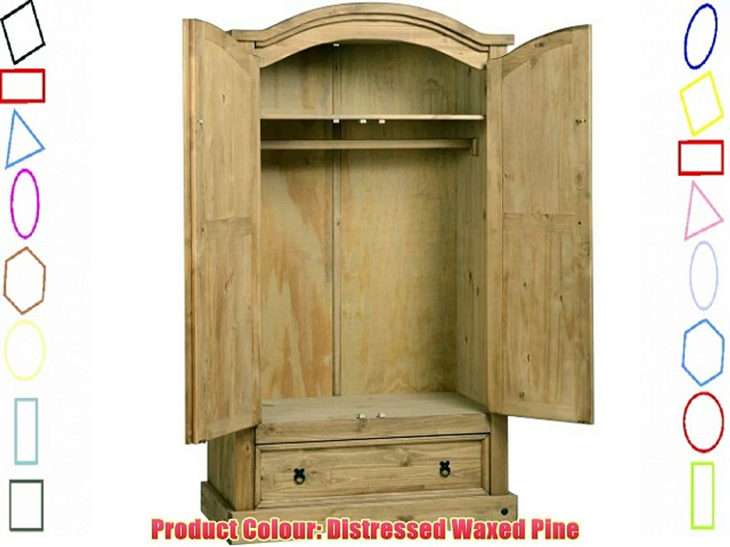 Corona Pine Wardrobe 2 Door 1 Drawer Mexican Distressed Wax Pine