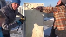 Refrigerator Sliding Full of People Snow Slide Ice Show New Full Video 2016