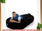 Black Luxury 6ft Bean Bag Furniture Sofa Faux Leather Filled