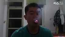 Çinli adamın sigara ile inanılmaz gösterisi!   Komik ve ilginç videolar (En Acayip Videolar)