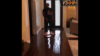Mike Tyson Busts His Ass On His Hoverboard!