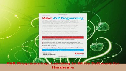 PDF Download  AVR Programming Learning to Write Software for Hardware PDF Full Ebook