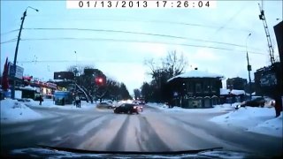 Car accident in Russian ! on dashcam