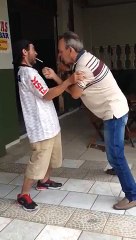 my friend and me  I can't stop laughing