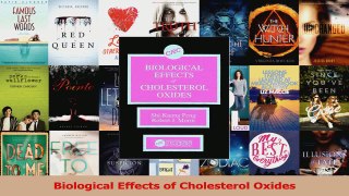 PDF Download  Biological Effects of Cholesterol Oxides Read Full Ebook