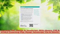 Read  Learning PHP MySQL  JavaScript With jQuery CSS  HTML5 Learning Php Mysql Javascript PDF Online