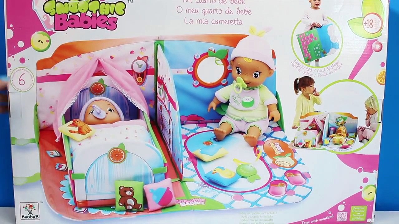Smoothie Babies My Nursery Baby Dolls Crib & Bathroom Mi cuarto de bebé Smoothie Babies Baño y Cuna
