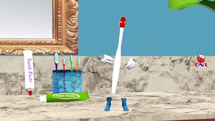 ToothBrush Cartoons Singing And Dancing For Finger Family Nursery Rhymes For Children
