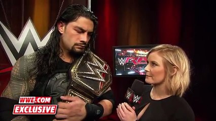Reigns on defending the WWE World Heavyweight Title in the Royal Rumble: Raw Fallout, Jan. 4, 2016