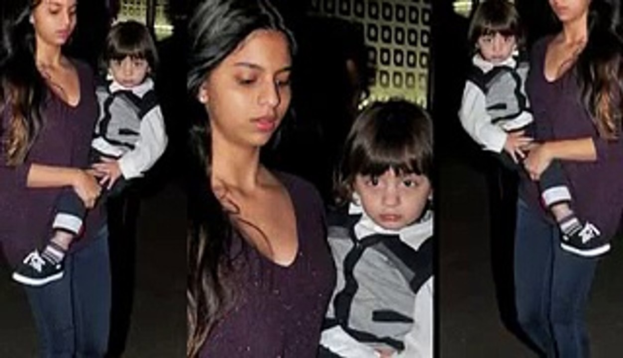 Shahrukh Khan Baby Abram Daughter Suhana Holding