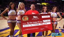 Aficionado de Los Lakers gana 95 mil dólares por encestar de media cancha