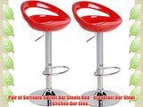 Pair of Sorrento Swivel Bar Stools Red - Breakfast Bar Stool Kitchen Bar Stoo...