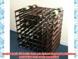 Double depth 144 bottle dark oak stained wood and galvanised metal wine rack ready assembled