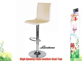 Pair of Giola Cream Faux Leather Kitchen Bar Stools Breakfast Bar Stools from Lamboro