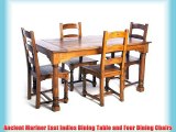 Ancient Mariner East Indies Dining Table and Four Dining Chairs