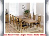 Croft solid oak furniture dining table with 8 Monte Carlo chairs set