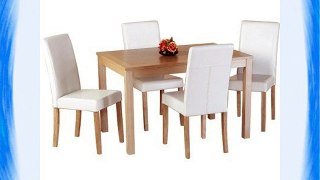 Oakmere 5 Piece Dining Set Upholstery Color: Cream